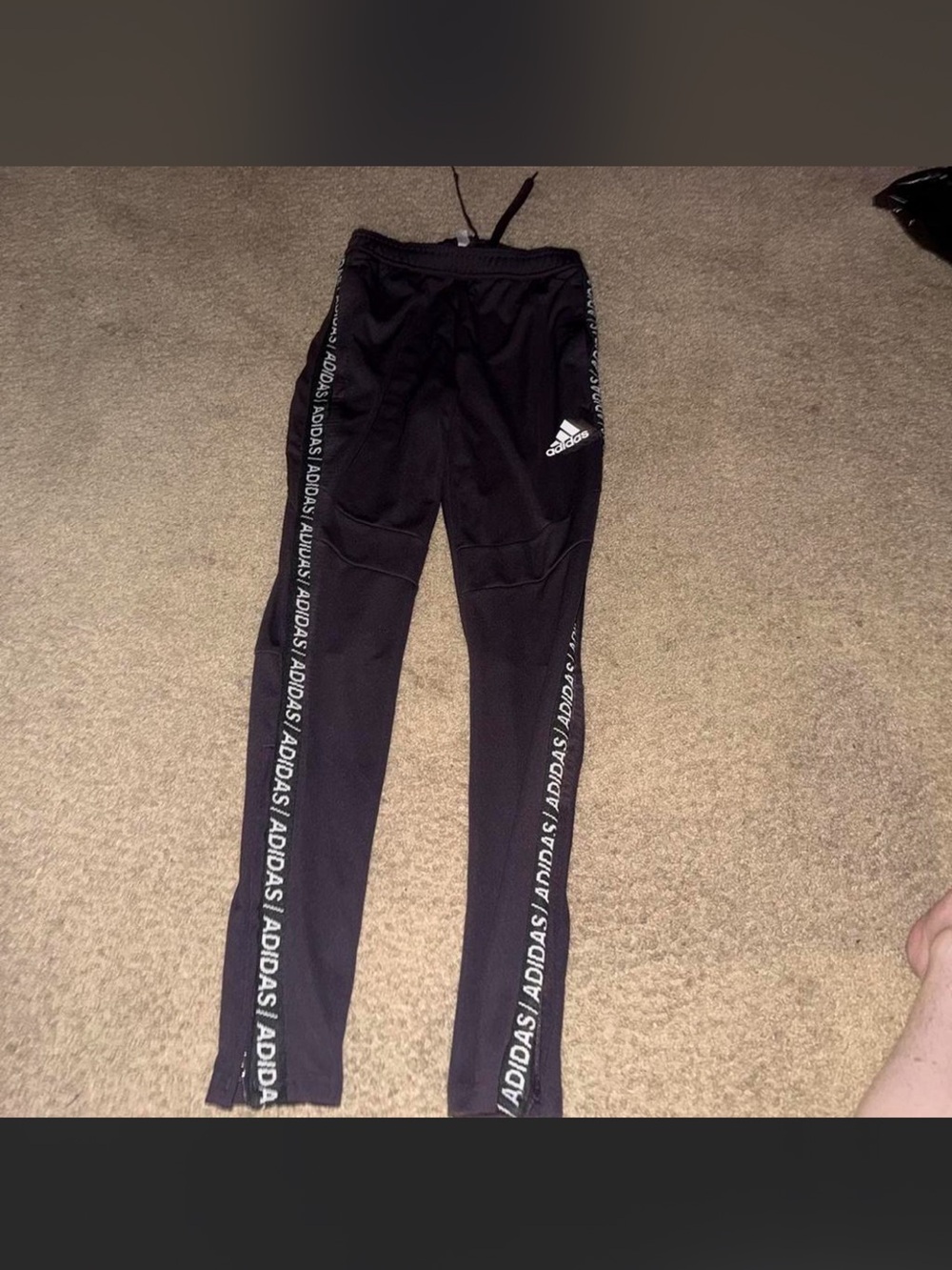 adidas men’s purple Logo-Tape Joggers